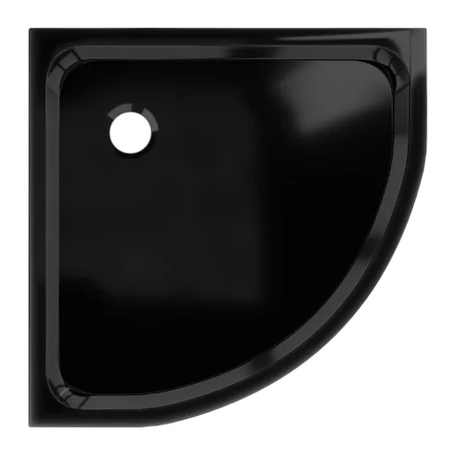 HD Slim Black 80x80/90x90 fekete íves lapos akril zuhanytálca, 5 cm magas