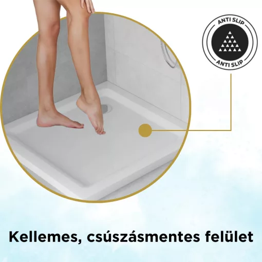 HD Slim 70x70/80x80/90x90/100x100 szögletes lapos akril zuhanytálca, 5 cm magas