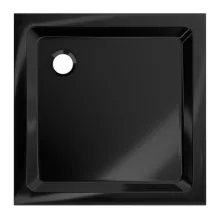 HD Slim Black 80x80/90x90 fekete szögletes lapos akril zuhanytálca, 5 cm magas