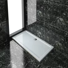 HD Slim 100x80 aszimmetrikus szögletes lapos akril zuhanytálca, 5 cm magas
