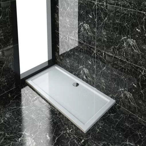HD Slim 90x120 aszimmetrikus szögletes lapos akril zuhanytálca, 5 cm magas