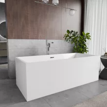 HD Miami White szögletes térben álló akril kád fényes króm túlfolyóval és click-clack leeresztővel, 170x75x58 cm