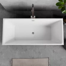 HD Miami White szögletes térben álló akril kád fényes króm túlfolyóval és click-clack leeresztővel, 170x75x58 cm