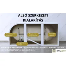 HD Miami White szögletes térben álló akril kád fényes króm túlfolyóval és click-clack leeresztővel, 170x75x58 cm