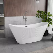 HD Prestige ovális térben álló akril kád fényes króm túlfolyóval és click-clack leeresztővel, 170x75x72 cm