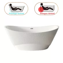 HD Prestige ovális térben álló akril kád fényes króm túlfolyóval és click-clack leeresztővel, 170x75x72 cm