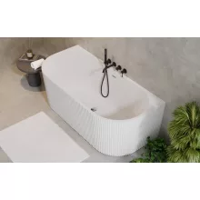 HD Atlanta White félszabadonálló akril kád fényes króm túlfolyóval és click-clack leeresztővel, 170x80x58 cm