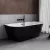  HD Florida Black 170x80 félszabadonálló fekete akril kád matt fekete túlfolyóval és click-clack leeresztővel