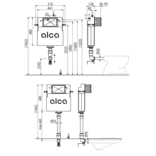 Alca Basicmodul - WC tartály befalazáshoz