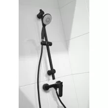 Invena DARK matt fekete csúszórudas zuhanyszett 1 funkciós kézizuhannyal