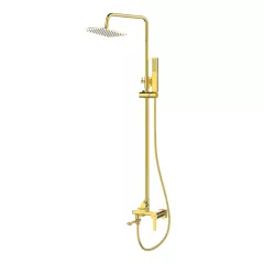   Invena GLAMOUR INVENA TREND 1 funkciós arany komplett zuhanyrendszer, zuhanycsapteleppel és kádtöltő kifolyóval