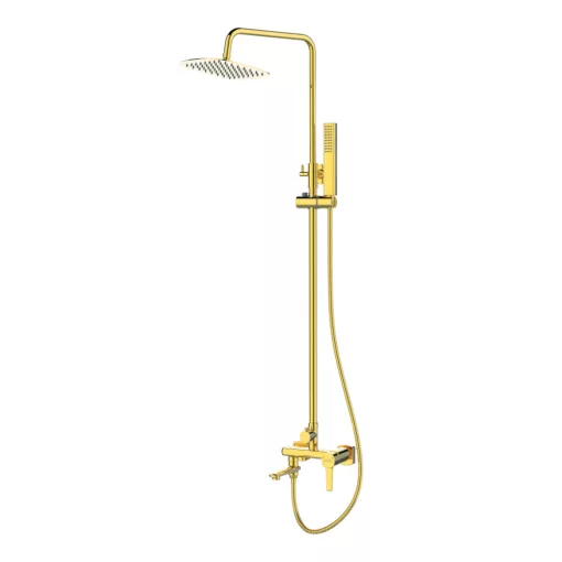 Invena GLAMOUR INVENA TREND 1 funkciós arany komplett zuhanyrendszer, zuhanycsapteleppel és kádtöltő kifolyóval