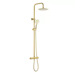   Invena GOLD 3 funkciós arany komplett zuhanyrendszer, termosztátos zuhanycsapteleppel