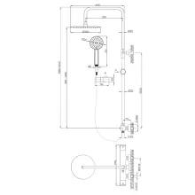 Invena GOLD 3 funkciós arany komplett zuhanyrendszer, termosztátos zuhanycsapteleppel