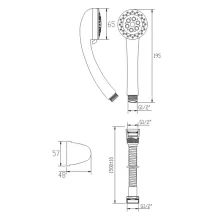 Invena MINI KLIO króm zuhanyszett, 3 funkciós kézizuhannyal