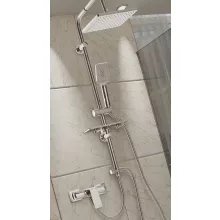 Invena NYKS króm csúszórudas zuhanyszett 3 funkciós kézizuhannyal és fejzuhannyal
