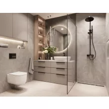 Invena ALONIA fényes fekete komplett zuhanyrendszer zuhanycsapteleppel, fej- és kézizuhannyal