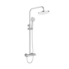 Invena KALITEA króm komplett zuhanyrendszer zuhanycsapteleppel, fej- és kézizuhannyal