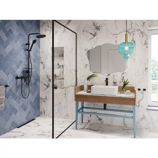 Ferro Algeo fekete magasított mosdó csaptelep