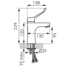 Ferro Algeo Medico króm orvosi mosdó csaptelep automata leeresztővel