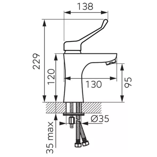 Ferro Algeo Medico króm orvosi mosdó csaptelep automata leeresztővel