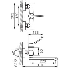 Ferro Algeo Medico króm fali konyhai orvosi csaptelep