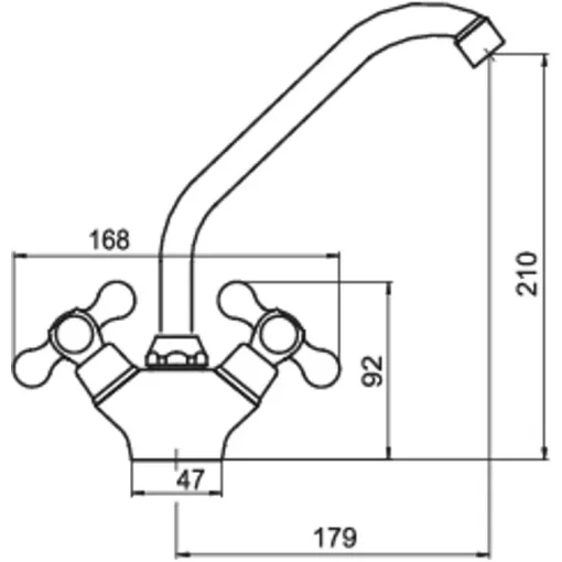 Ferro ANTICA álló antik-bronz konyhai mosogató csaptelep forgatható kifolyóval