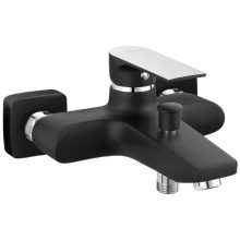 FERRO ALGEO SQUARE fekete-króm kádtöltő csaptelep automata zuhanyváltóval