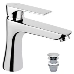   Ferro Algeo Square króm mosdó csaptelep click-clack leeresztővel