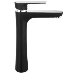 FERRO ALGEO SQUARE fekete-króm magasított mosdó csaptelep