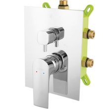 Ferro Algeo Square króm falsík alá építhető háromfunkciós zuhany csaptelep beépítő dobozzal