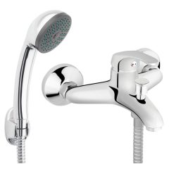 Ferro Basic króm fali kádtöltő csaptelep zuhanyszettel