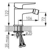 Ferro Adore fehér-króm bidé csaptelep automata leeresztővel