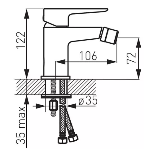 Ferro Adore fehér-króm bidé csaptelep automata leeresztővel