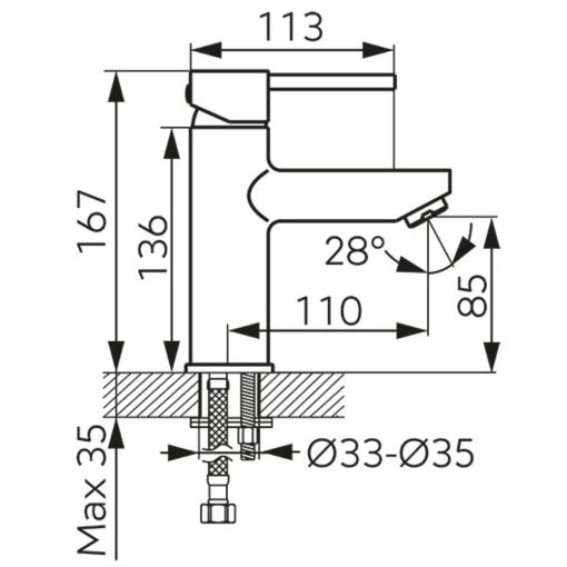 Ferro Fiesta Gold mosdó csaptelep click-clack leeresztővel