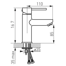 Ferro Fiesta króm mosdó csaptelep click-clack leeresztővel