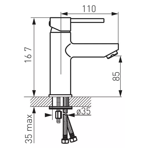 Ferro Fiesta króm mosdó csaptelep click-clack leeresztővel