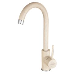   Ferro Freya bézs konyhai mosogató csaptelep íves elforgatható kifolyócsővel