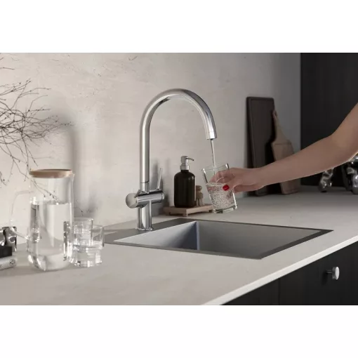 Ferro FILTRATA álló króm konyhai mosogató csaptelep elforgatható kifolyócsővel, szűrt vízhez