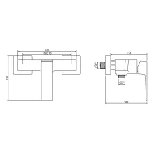 Invena PAROS BLACK falra szerelhető fekete zuhanycsaptelep