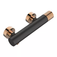 Invena MOONLIGHT falra szerelhető fekete-rózsa arany zuhanycsaptelep, zuhanyszett nélkül