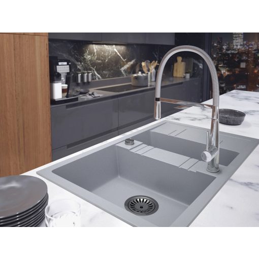 Ferro Sonata króm konyhai mosogató csaptelep flexibilis kihuzható fejjel és elforgatható kifolyócsővel