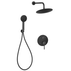   Invena DAFNI fekete falsík alatti 2-funkciós zuhanycsaptelep szett