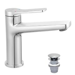   Ferro Stratos króm mosdó csaptelep click-clack leeresztővel