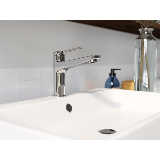 Ferro Stratos króm mosdó csaptelep click-clack leeresztővel