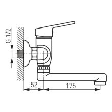 Ferro Smile króm fali konyhai mosogató csaptelep elforgatható kifolyócsővel
