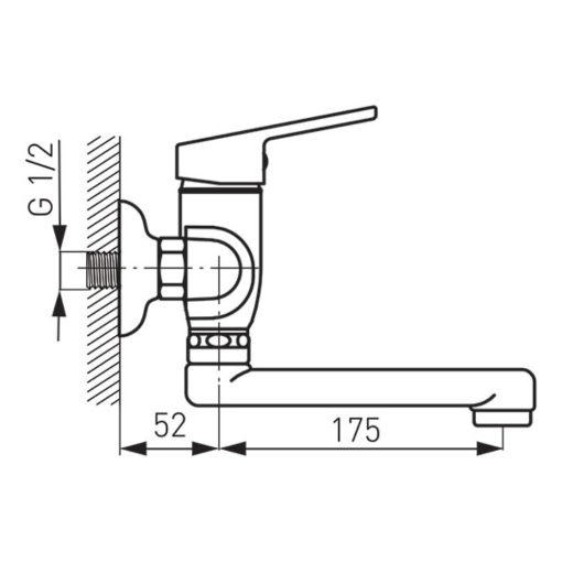 Ferro Smile króm fali konyhai mosogató csaptelep elforgatható kifolyócsővel