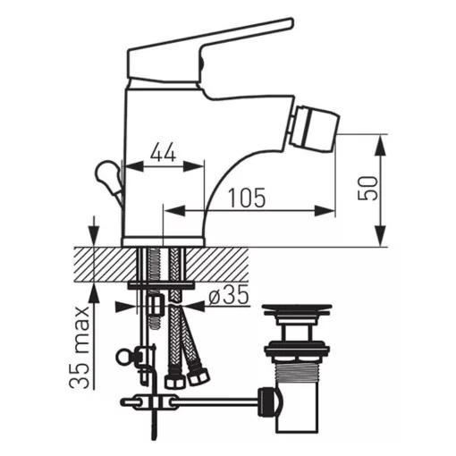 Ferro Smile króm bidé csaptelep automata leeresztő szeleppel
