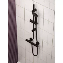 Invena TERMORA fekete falsík alatti termosztátos zuhanycsaptelep, zuhanyszett nélkül