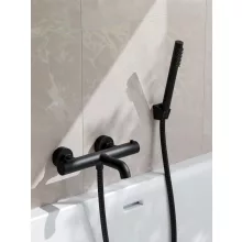 Invena TERMORA fekete falsík alatti kádcsaptelep, zuhanyszett nélkül